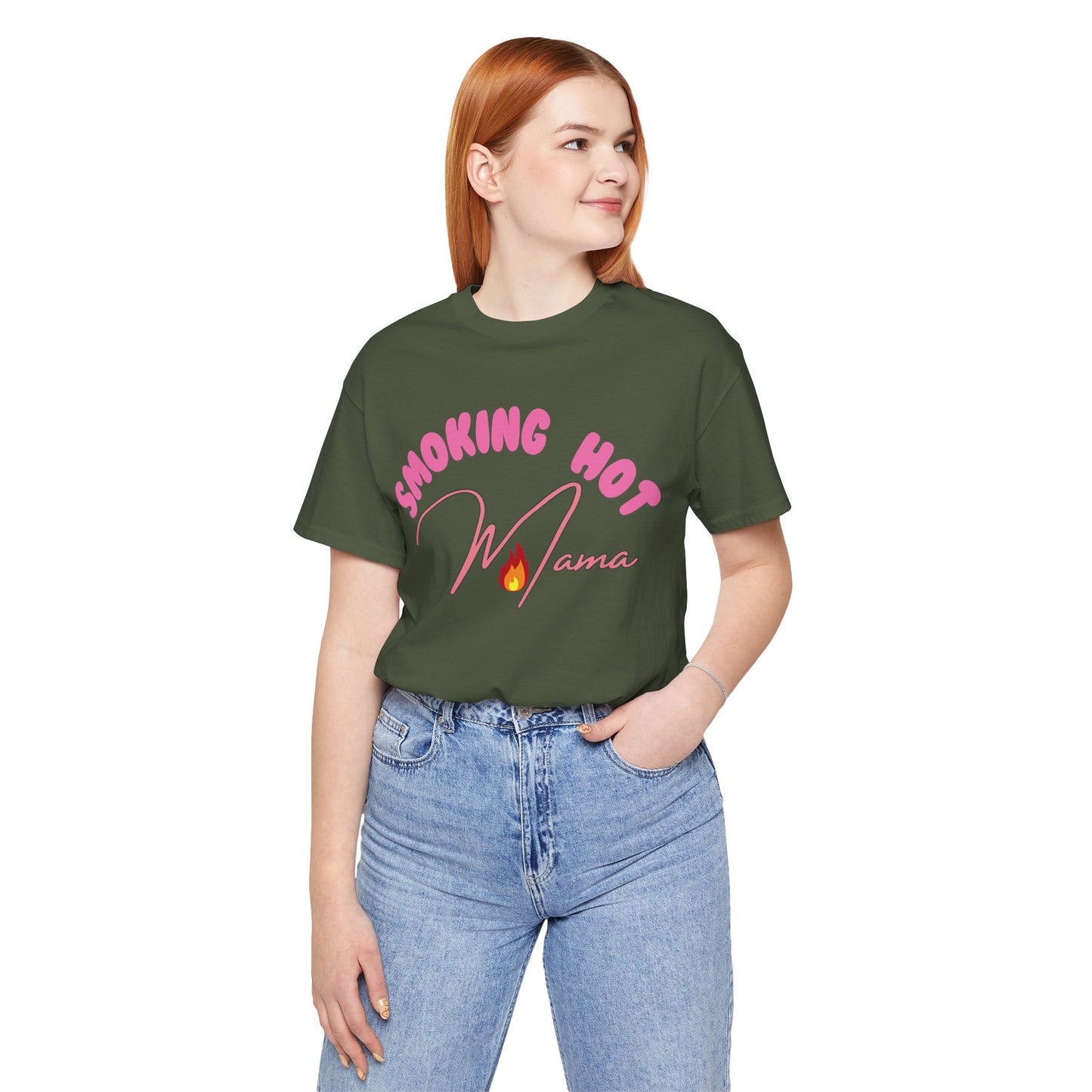Moms T-Shirt Smoking Hot Mama Shirt Mother's Day Gift Perfect Gift Simple Shirt Stylish Shirt Mama Vibe Cool Mom Shirt Family Shirt Mom Vibe