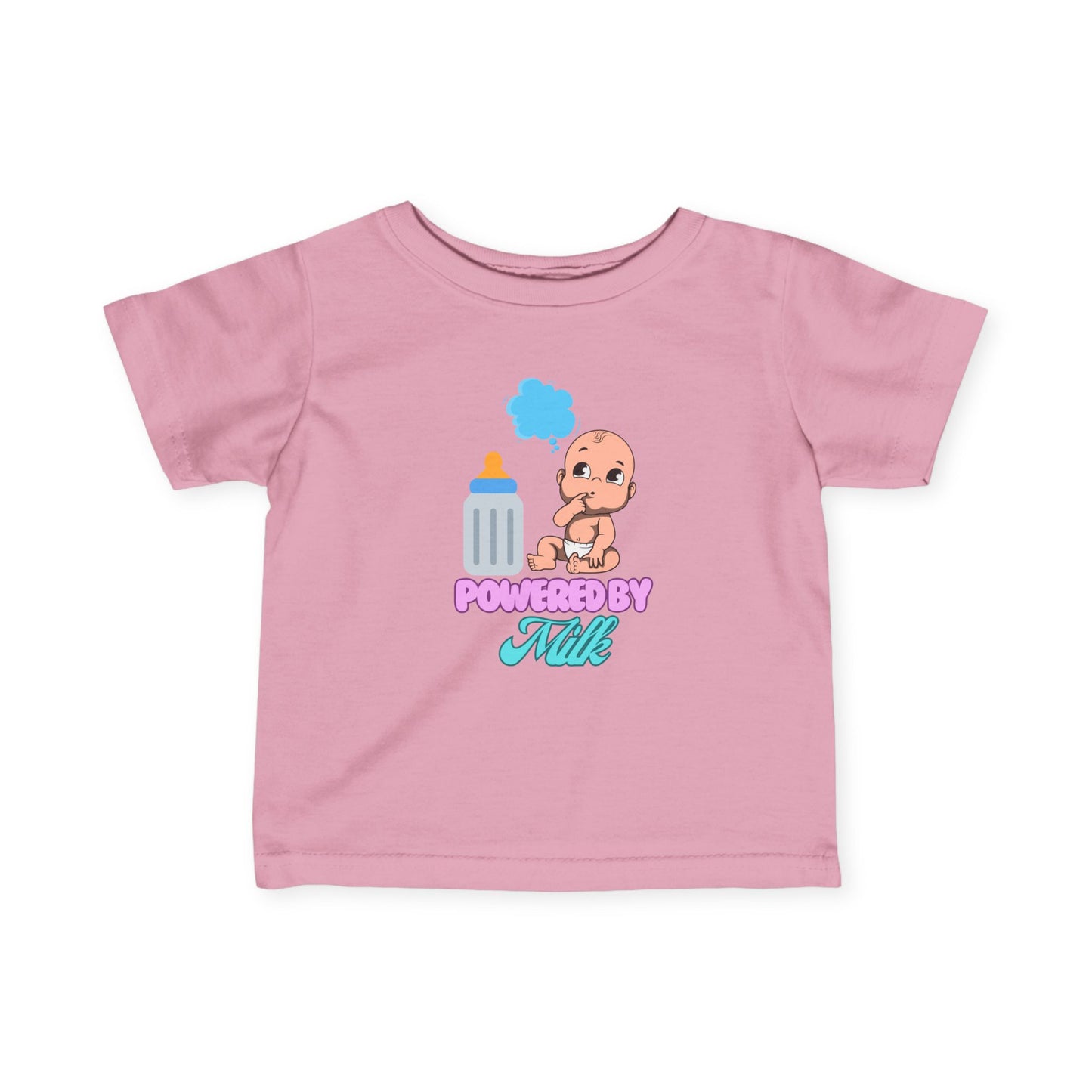 Infant Fine Jersey Tee Powered by Milk Fun Infant Shirt Cutiee Infant Shirt Daily Infant Shirt Trendy Infant Shirt Toddler Shirt Baby Shirt