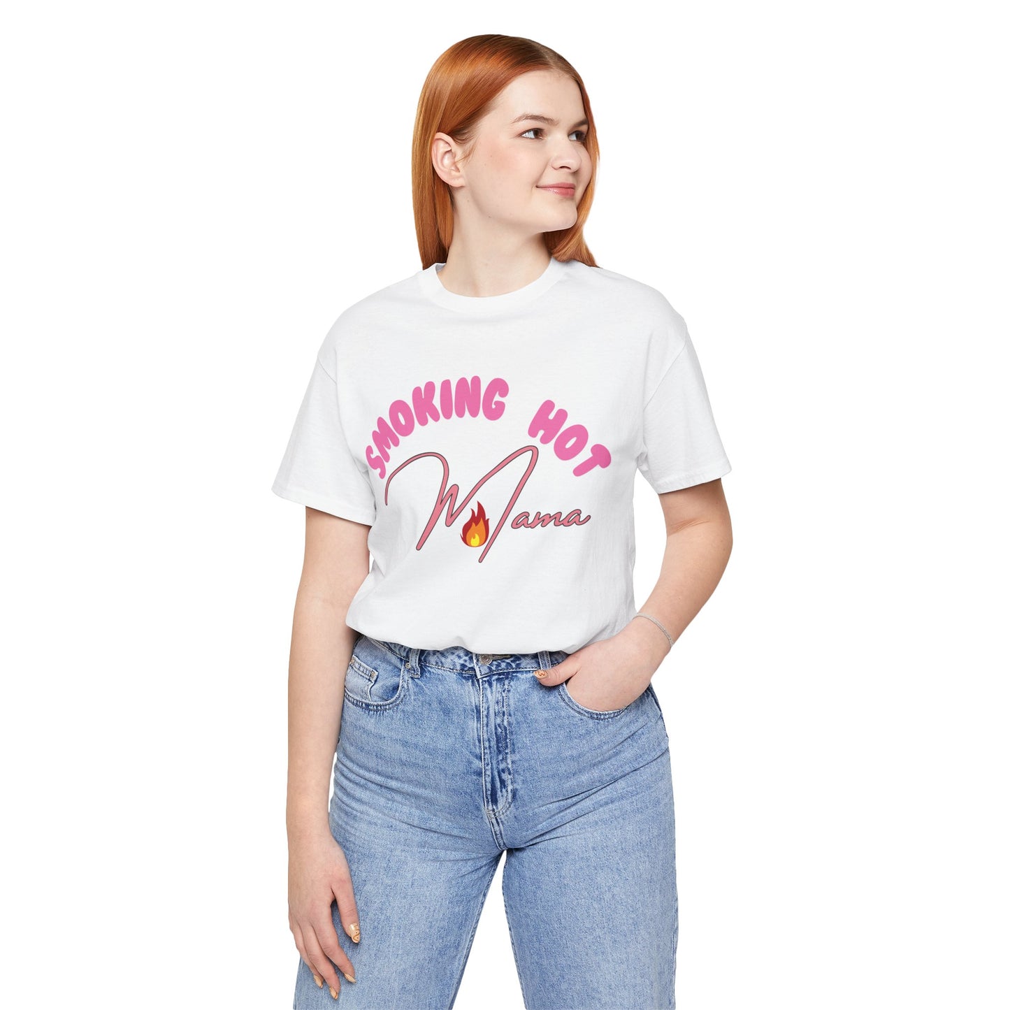Moms T-Shirt Smoking Hot Mama Shirt Mother's Day Gift Perfect Gift Simple Shirt Stylish Shirt Mama Vibe Cool Mom Shirt Family Shirt Mom Vibe