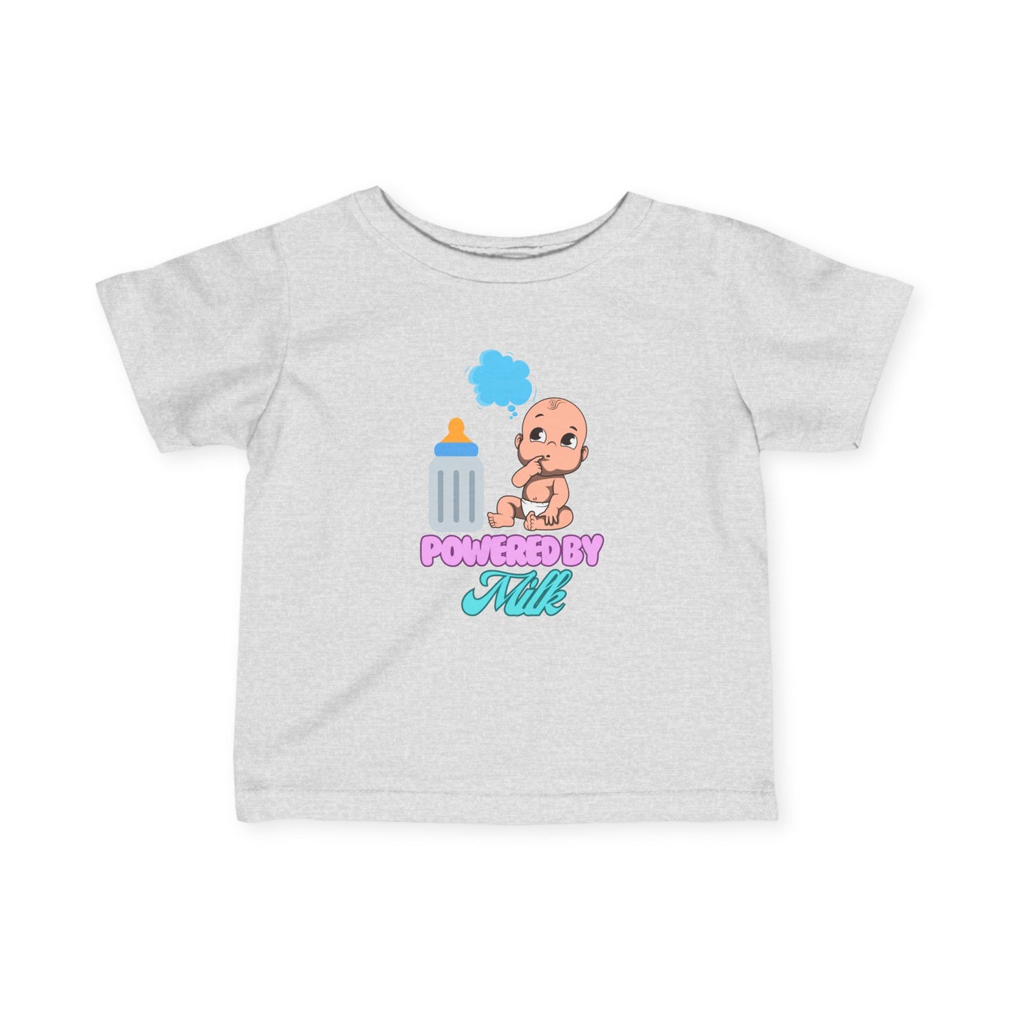 Infant Fine Jersey Tee Powered by Milk Fun Infant Shirt Cutiee Infant Shirt Daily Infant Shirt Trendy Infant Shirt Toddler Shirt Baby Shirt