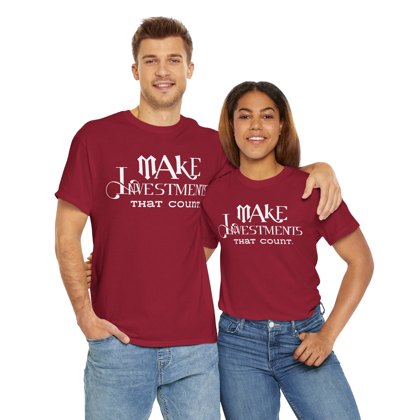 Make Investments That Count Cotton Tee Investment Shirt with Financial Literary Smartass Shirt Positive Saying Quote Shirt Life Lesson Shirt