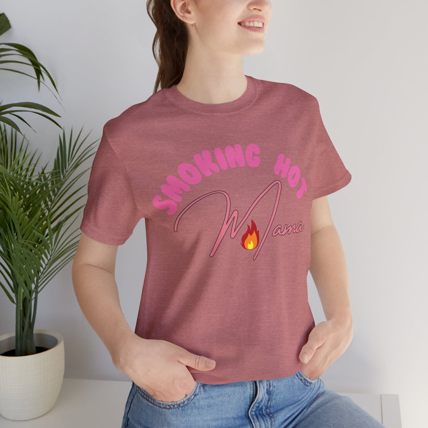 Moms T-Shirt Smoking Hot Mama Shirt Mother's Day Gift Perfect Gift Simple Shirt Stylish Shirt Mama Vibe Cool Mom Shirt Family Shirt Mom Vibe