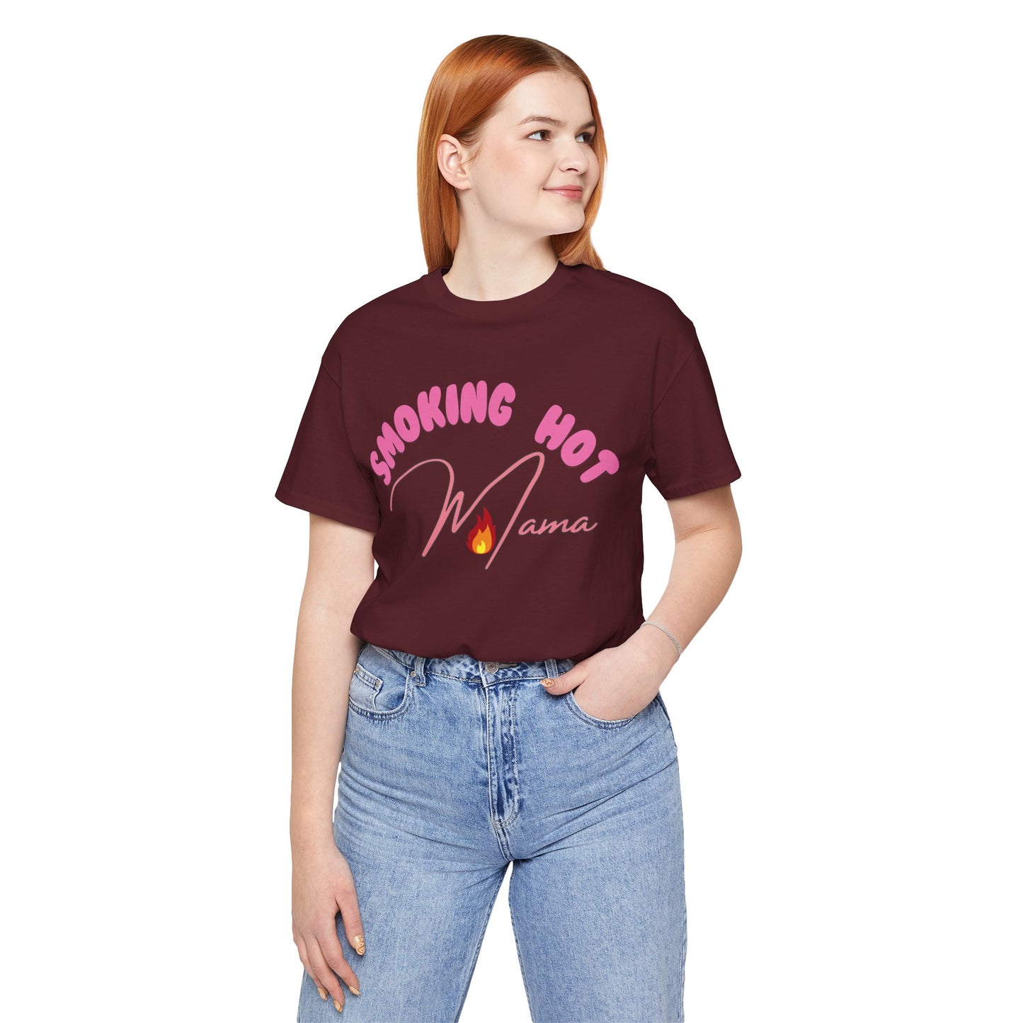 Moms T-Shirt Smoking Hot Mama Shirt Mother's Day Gift Perfect Gift Simple Shirt Stylish Shirt Mama Vibe Cool Mom Shirt Family Shirt Mom Vibe
