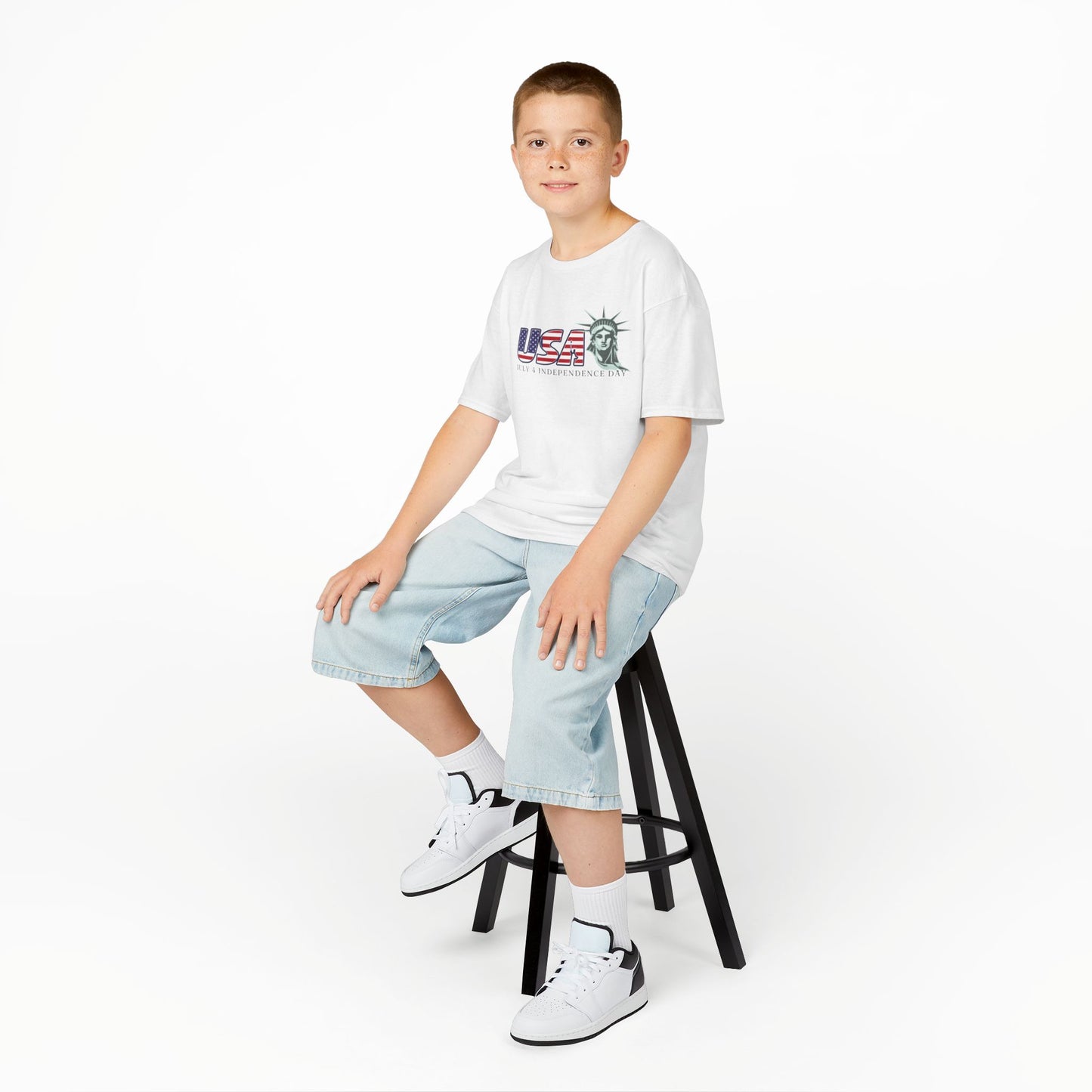 Kids' July 4 Independence Day T-Shirt - Celebrating Freedom Kids Shirt for Independence Day Kids Freedom Shirt Kids Shirt for July 4 Stylis