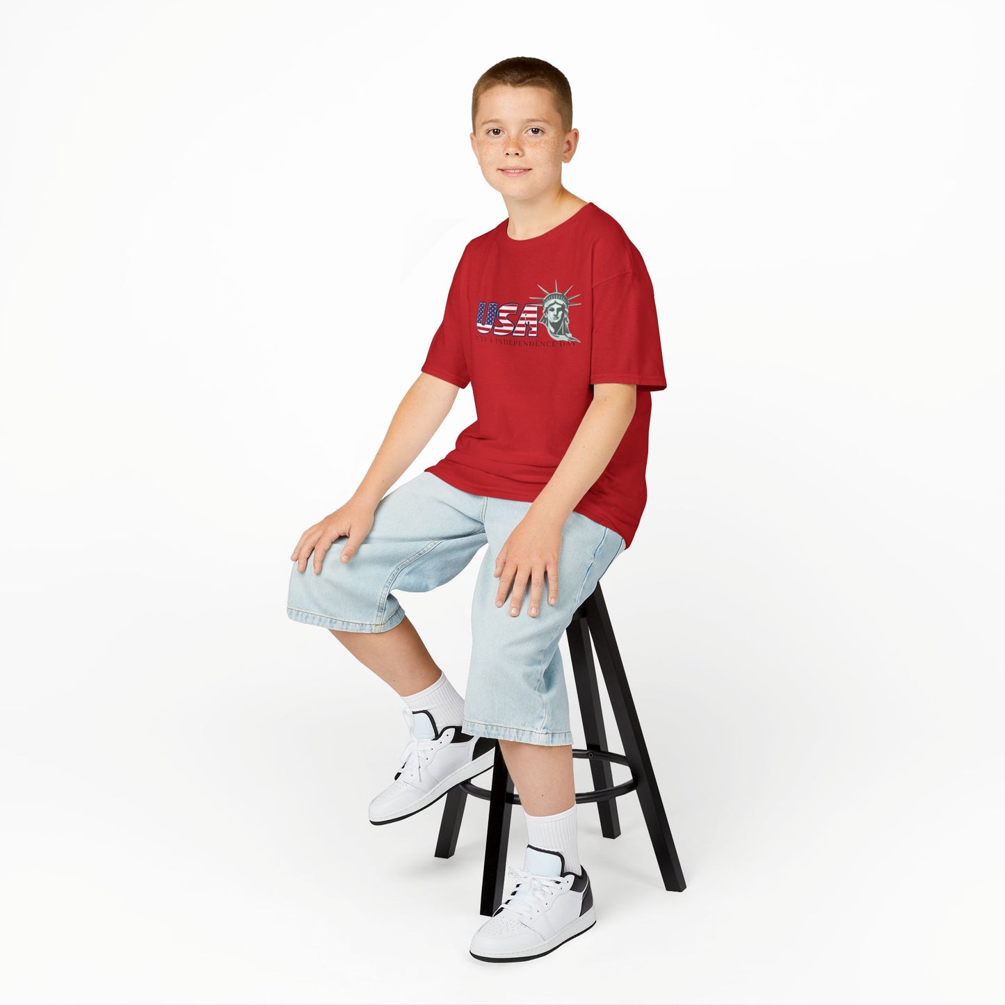 Kids' July 4 Independence Day T-Shirt - Celebrating Freedom Kids Shirt for Independence Day Kids Freedom Shirt Kids Shirt for July 4 Stylis
