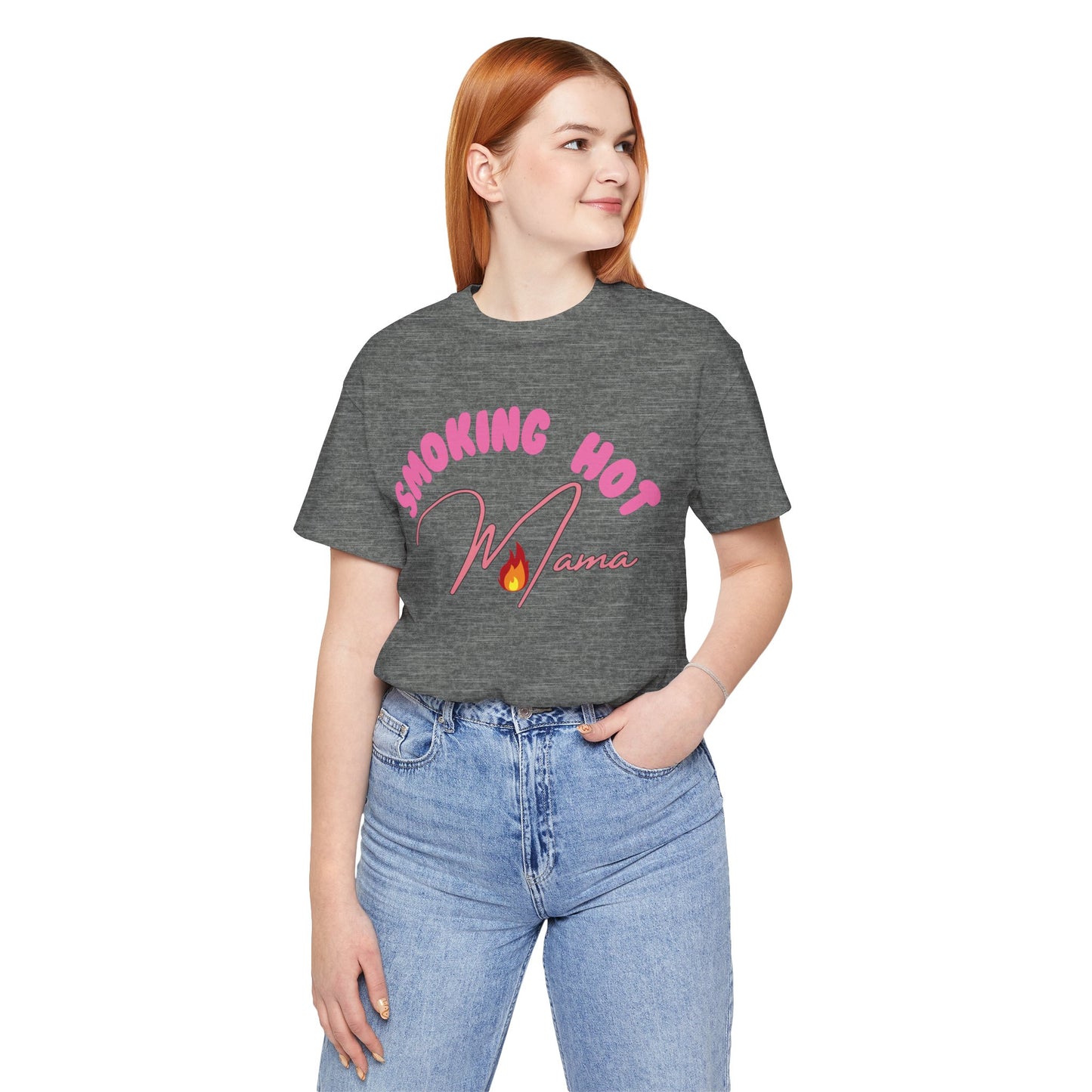 Moms T-Shirt Smoking Hot Mama Shirt Mother's Day Gift Perfect Gift Simple Shirt Stylish Shirt Mama Vibe Cool Mom Shirt Family Shirt Mom Vibe