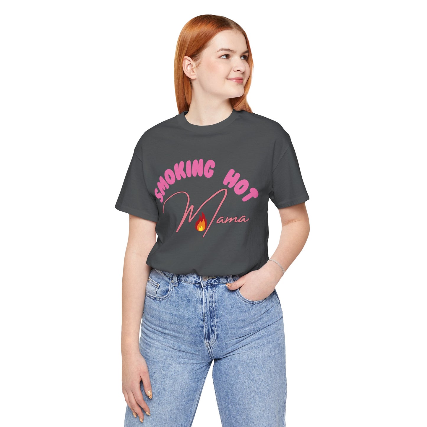 Moms T-Shirt Smoking Hot Mama Shirt Mother's Day Gift Perfect Gift Simple Shirt Stylish Shirt Mama Vibe Cool Mom Shirt Family Shirt Mom Vibe