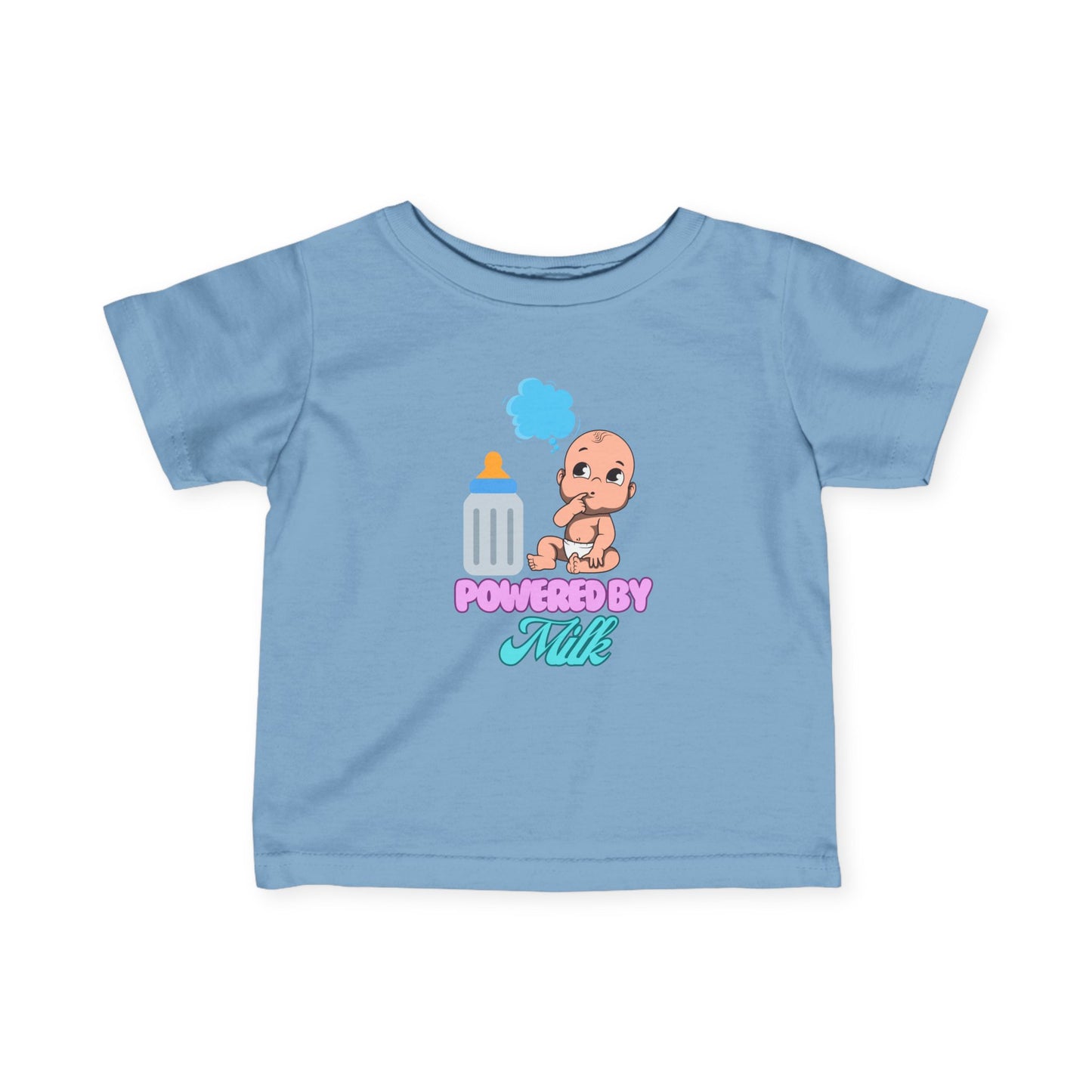 Infant Fine Jersey Tee Powered by Milk Fun Infant Shirt Cutiee Infant Shirt Daily Infant Shirt Trendy Infant Shirt Toddler Shirt Baby Shirt
