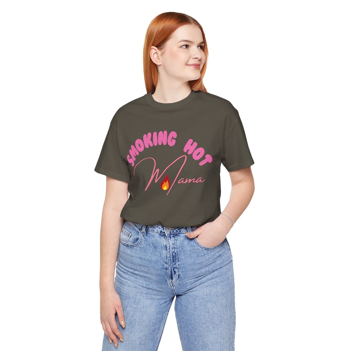 Moms T-Shirt Smoking Hot Mama Shirt Mother's Day Gift Perfect Gift Simple Shirt Stylish Shirt Mama Vibe Cool Mom Shirt Family Shirt Mom Vibe