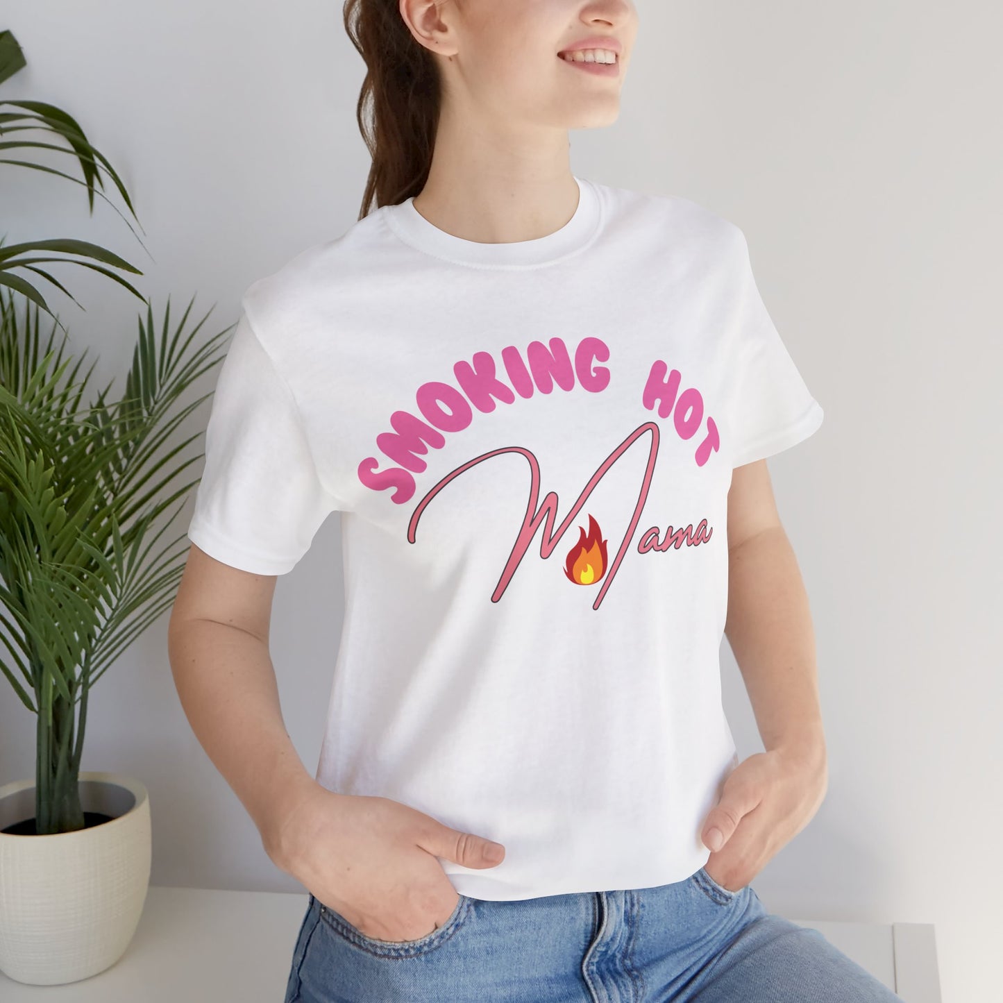 Moms T-Shirt Smoking Hot Mama Shirt Mother's Day Gift Perfect Gift Simple Shirt Stylish Shirt Mama Vibe Cool Mom Shirt Family Shirt Mom Vibe
