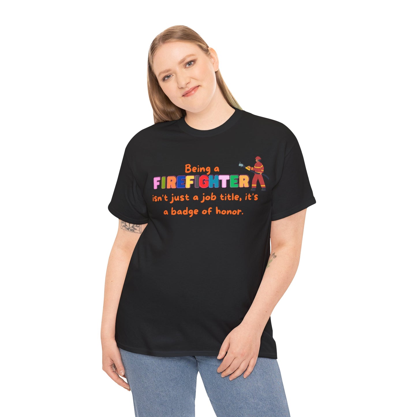 Firefightert Badge of Honor T-Shirt, Profession Badge of Honor Shirt Firefighter Shirt Firefighter Day Shirt Perfect Gift for Firefighter