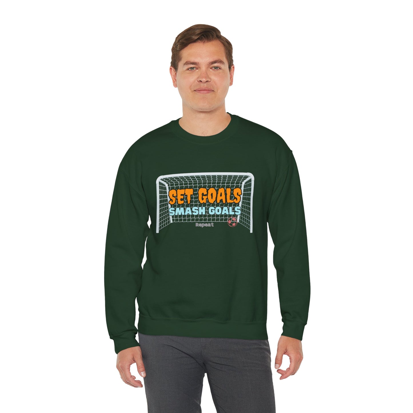 Set Goal Smash Goal Repeat Sweatshirt, Positive Mind Sweatshirt, Motivational Outfit, Comfortable Sweatshirt, Perfect Gift Sweatshirt