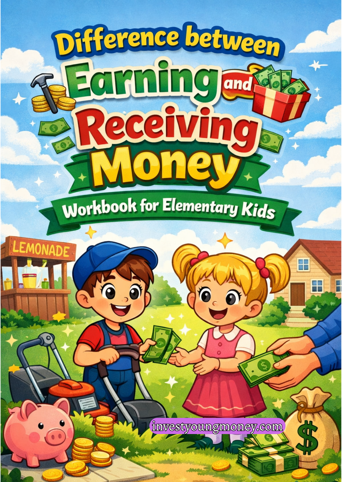Difference Between Earning and Receiving Money Workbook for Kids | Elementary Financial Literacy | Money Skills Printable