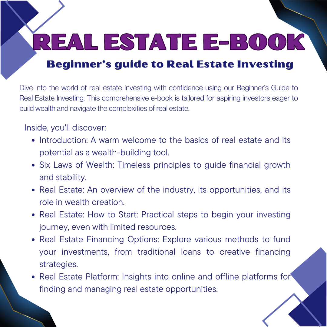 Real Estate E-Book Financial Book Beginner's Guide for Real Estate Book