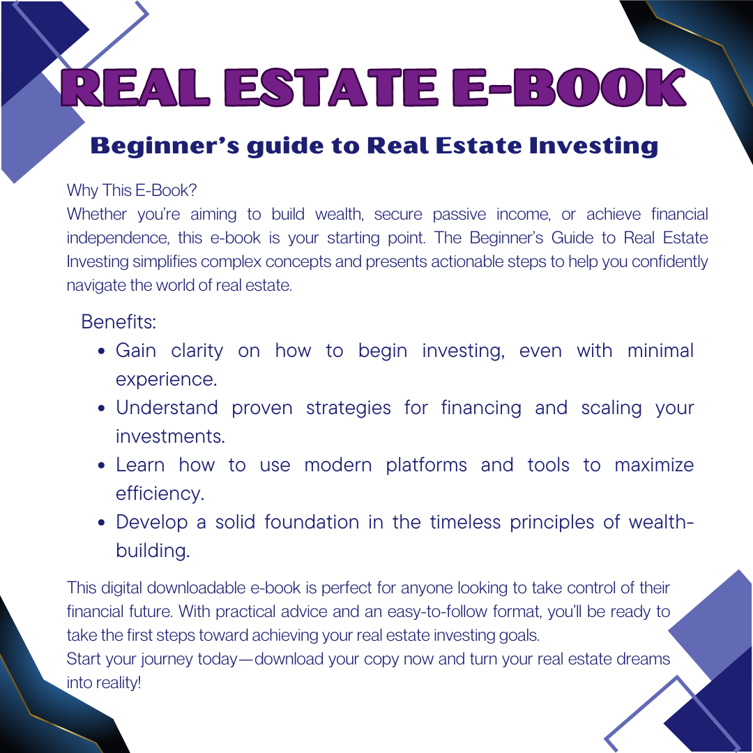 Real Estate E-Book Financial Book Beginner's Guide for Real Estate Book