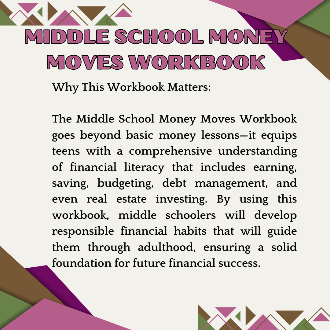 MIDDLE SCHOOL MONEY MOVES WORKBOOK - Digital Printable