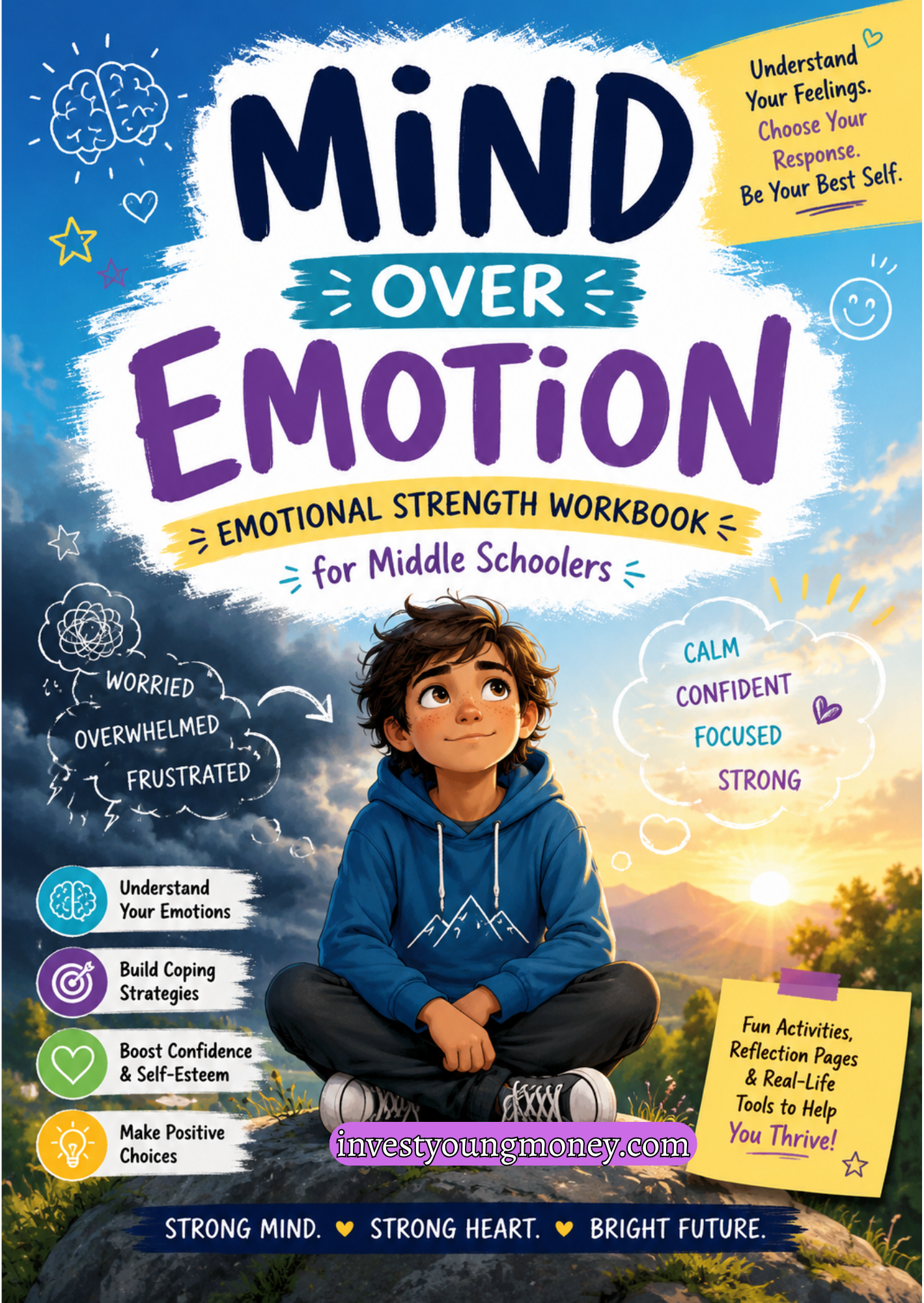 Mind Over Emotion for Middle Schoolers | Social Emotional Learning Workbook | Emotional Intelligence & Self-Control Activities | Printable SEL PDF