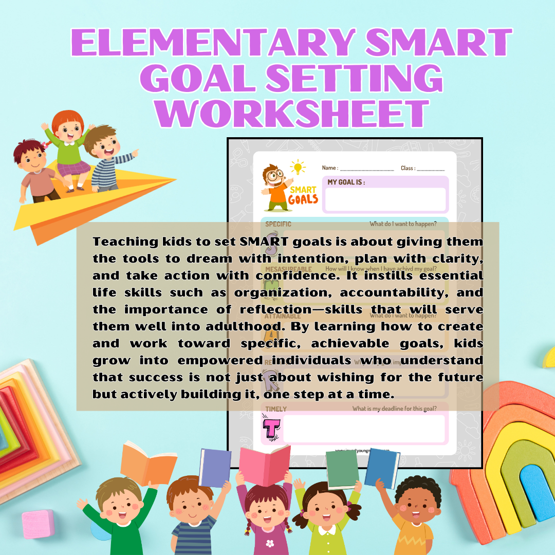 Digital Printable Elementary Smart Goal Setting Worksheet
