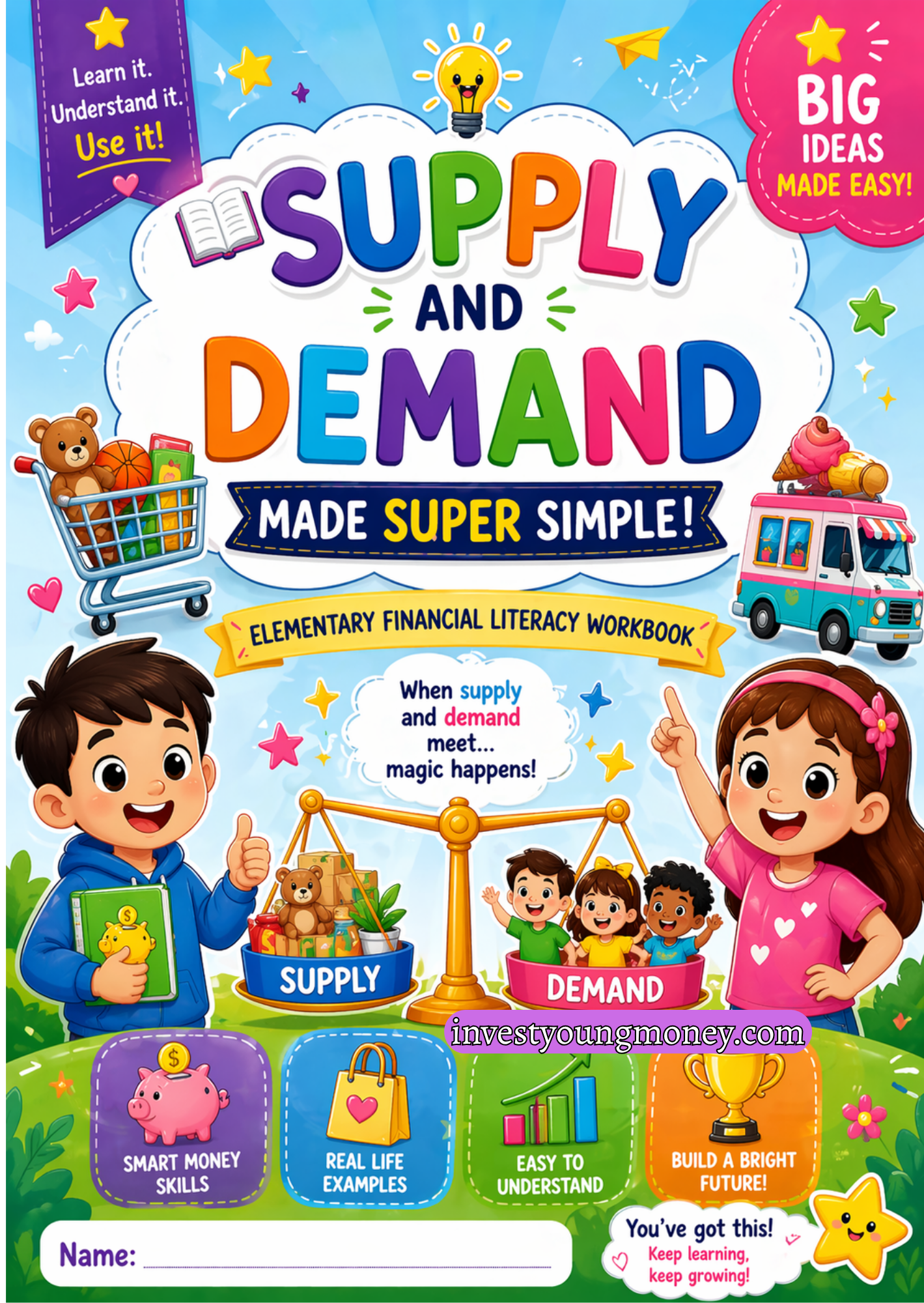 Supply and Demand for Elementary Kids | Financial Literacy Workbook for Children | Economics Activities