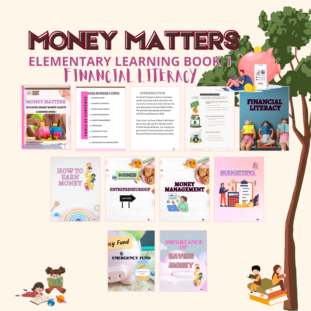 Money Matters Financial Literacy Bundle (elementary) Digital Printable Learning Money Financial Learning Materials Literacy Kids Learning Book