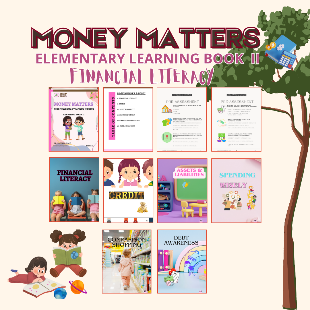 Money Matters Financial Literacy Bundle (elementary) Digital Printable Learning Money Financial Learning Materials Literacy Kids Learning Book
