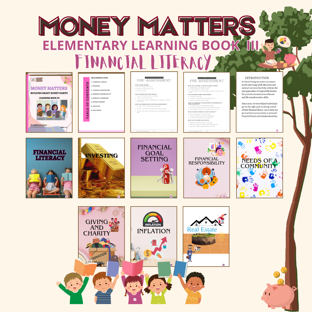 Money Matters Financial Literacy Bundle (elementary) Digital Printable Learning Money Financial Learning Materials Literacy Kids Learning Book