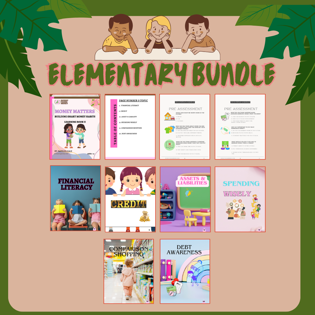 Elementary Financial Literacy Money Matter Learning Book Elementary Bundle II Digital Printable Learning Money Financial Learning Materials Literacy Kids Learning Book