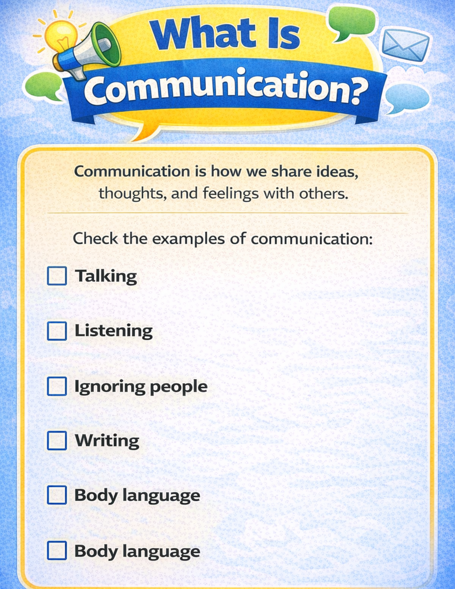 Middle School Communication Skills Workbook (Printable Digital PDF)