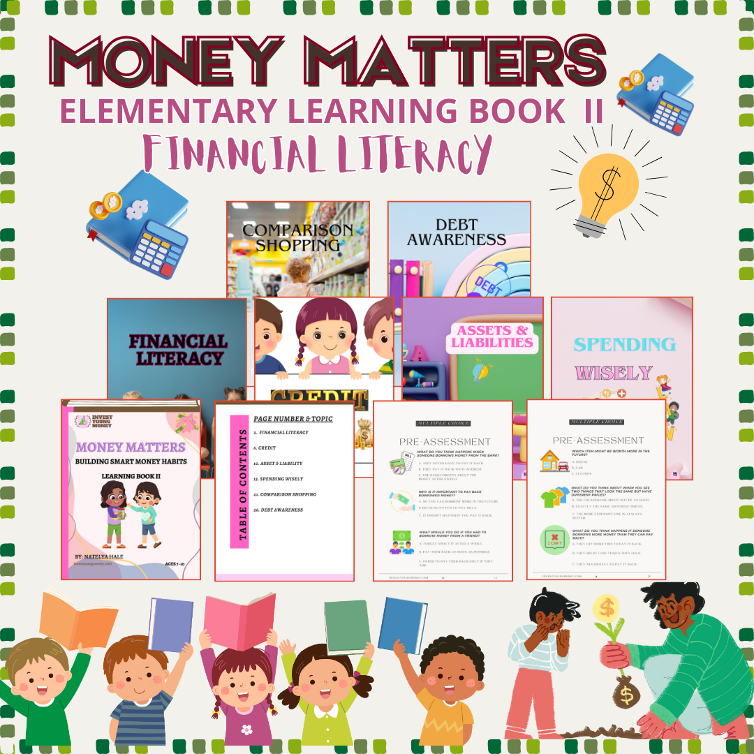 Elementary Financial Literacy Volume II Kids Educational Resources Learning Book Worksheet for Kids Money Learning Digital Printable