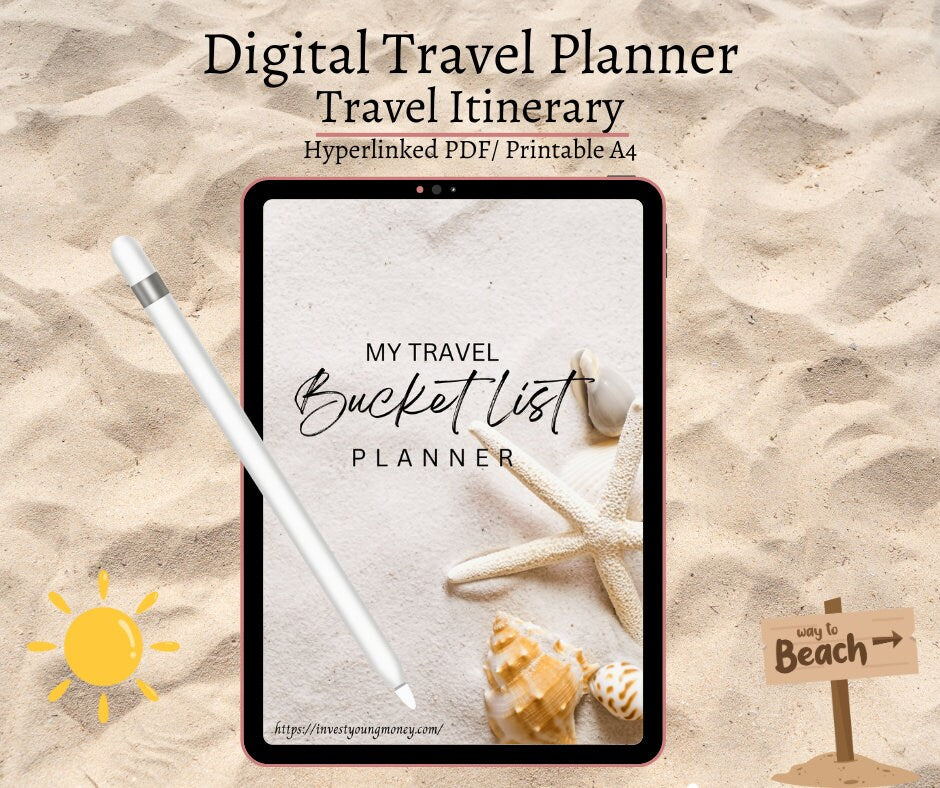 Digital Undated Travel Planner Itinerary Travel Planner Printable BUNDLE Trip Itinerary Packing List Travel Budget Planner Aesthetic Travel