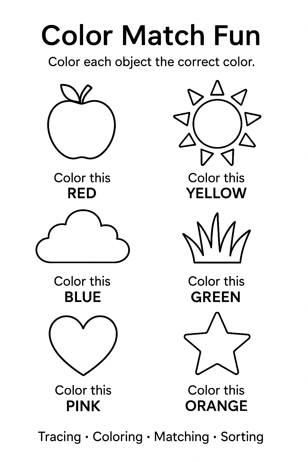 Shapes and Colors Activity Book | Kindergarten Printable