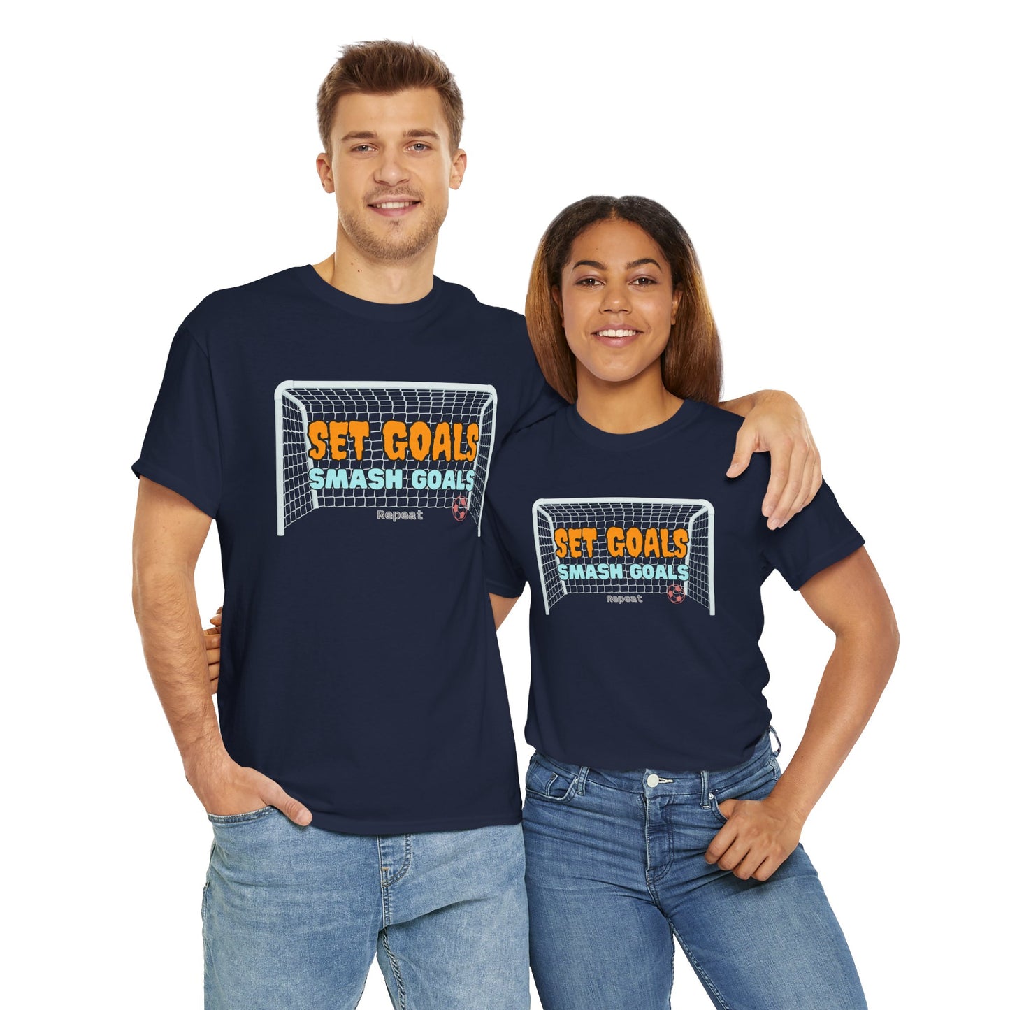 Set Goal, Smash Goal, Repeat Unisex Cotton Tee, Goal Shirt, Trendy Shirt, Positive Mindset Shirt, Perfect Gift Shirt, T-shirt With Quote
