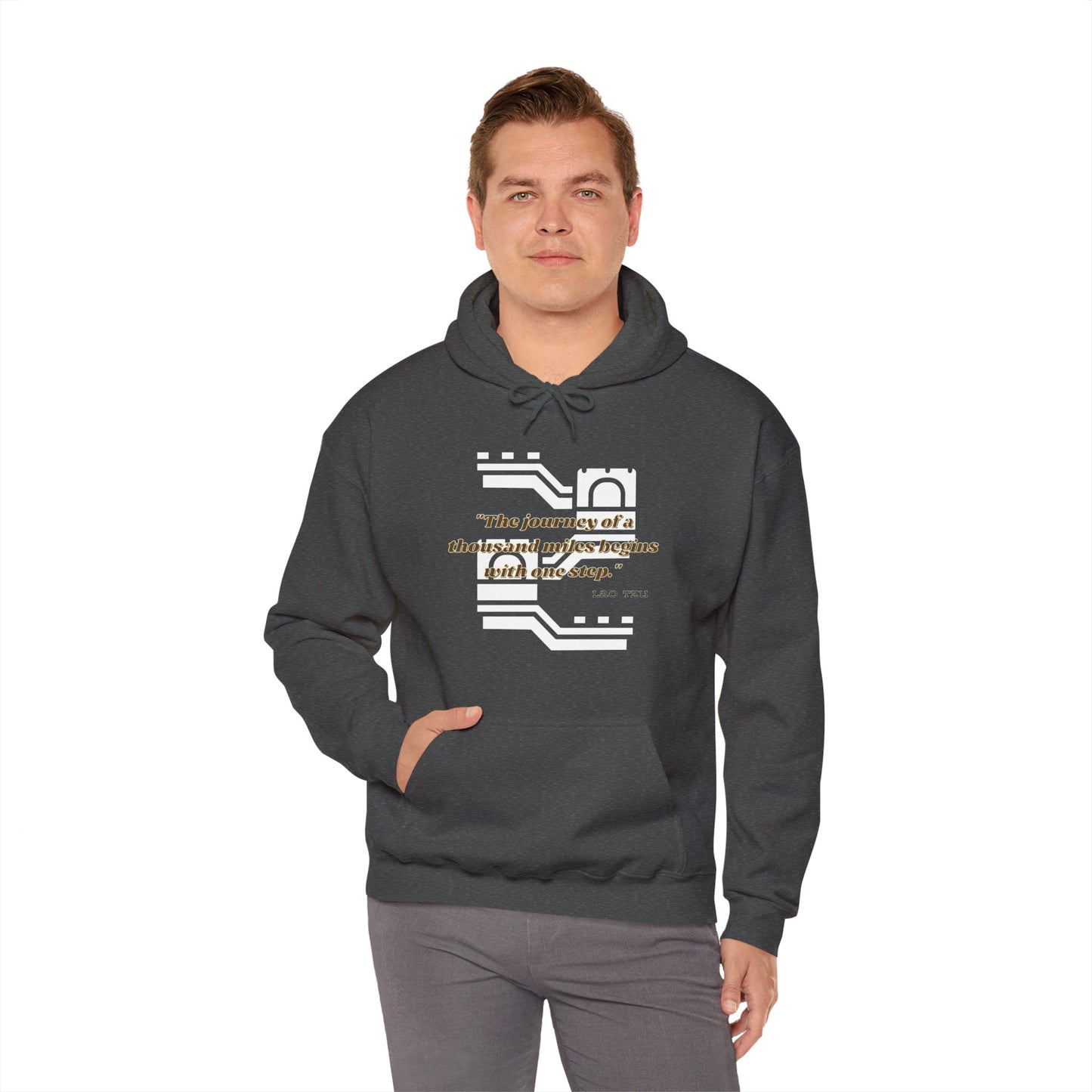 The Journey of a Thousand Miles Begins with One Step Unisex Hooded Sweatshirt Success Journey Hoodie Perfect Gift Hoodie Everyday Comfy