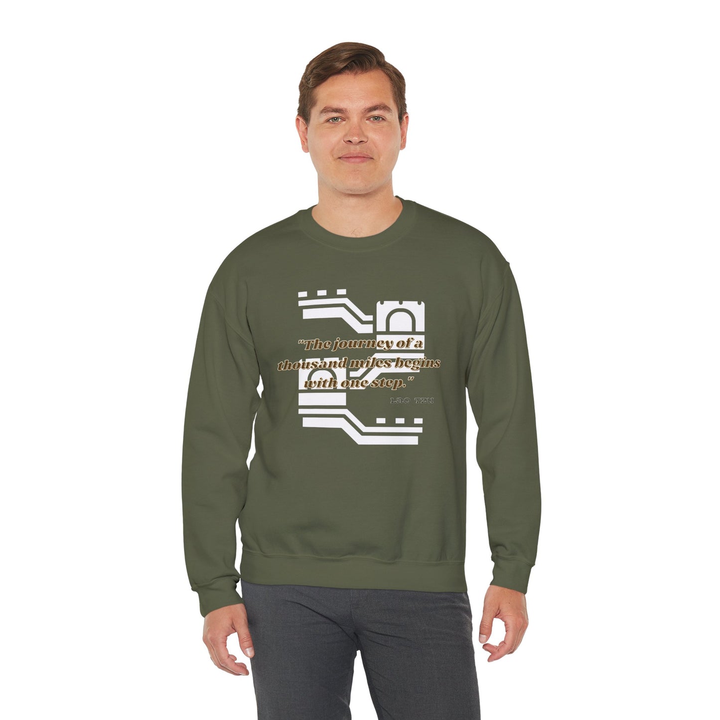 The Journey of a Thousand Miles Begins with One Step Unisex Sweatshirt Journey Sweatshirt Right Direction Sweatshirt Success Gift Sweatshirt