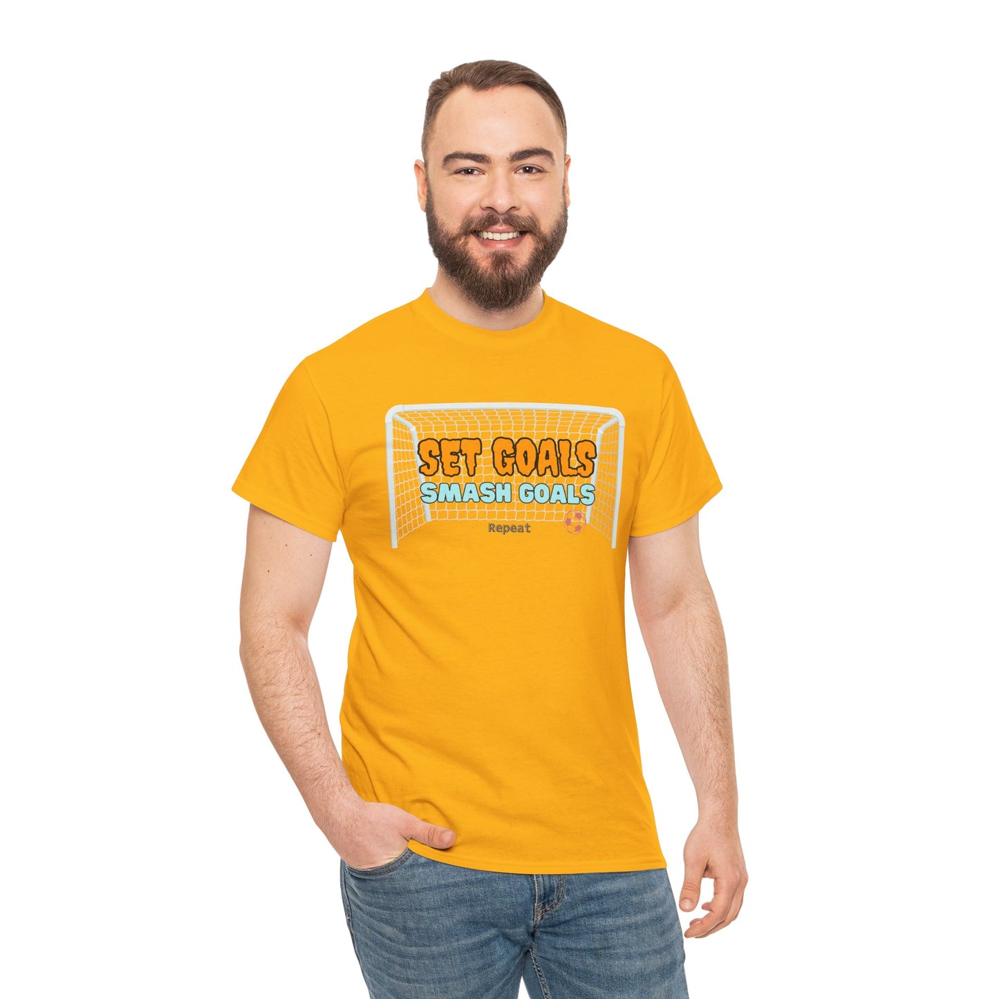 Set Goal, Smash Goal, Repeat Unisex Cotton Tee, Goal Shirt, Trendy Shirt, Positive Mindset Shirt, Perfect Gift Shirt, T-shirt With Quote