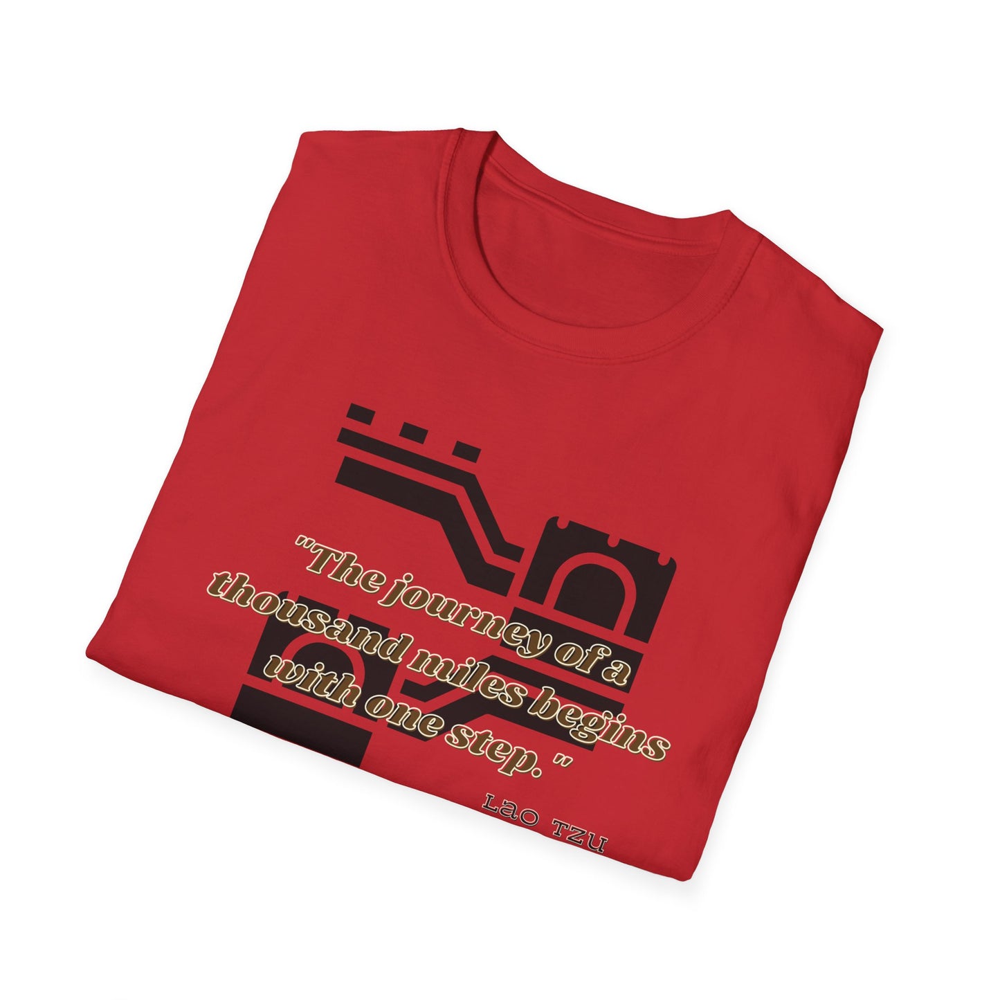 The Journey of a Thousand Miles Begins with One Step Unisex Softstyle T-Shirt Direction Quote Shirt Comfortable Daily Shirt Gift T-shirt