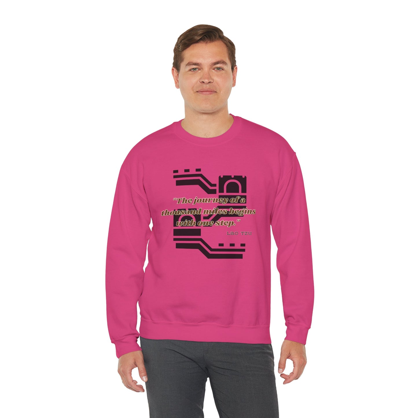 The Journey of a Thousand Miles Begins with One Step Unisex Sweatshirt Journey Sweatshirt Right Direction Sweatshirt Success Gift Sweatshirt