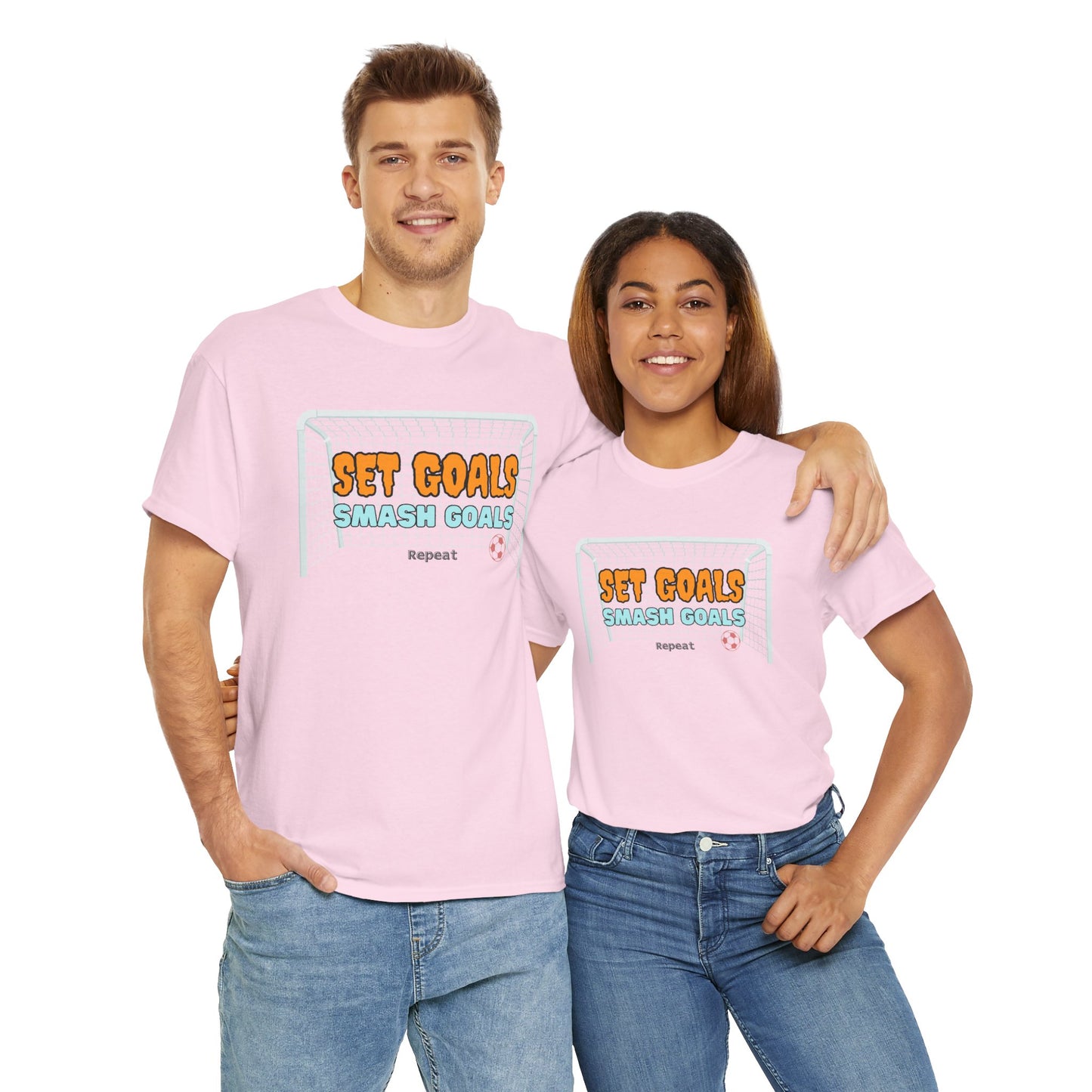 Set Goal, Smash Goal, Repeat Unisex Cotton Tee, Goal Shirt, Trendy Shirt, Positive Mindset Shirt, Perfect Gift Shirt, T-shirt With Quote
