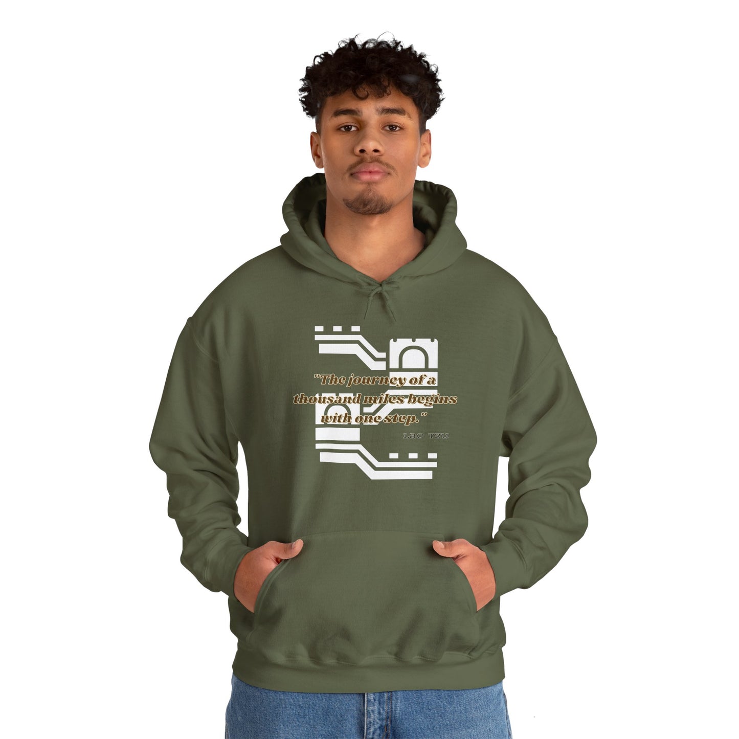 The Journey of a Thousand Miles Begins with One Step Unisex Hooded Sweatshirt Success Journey Hoodie Perfect Gift Hoodie Everyday Comfy