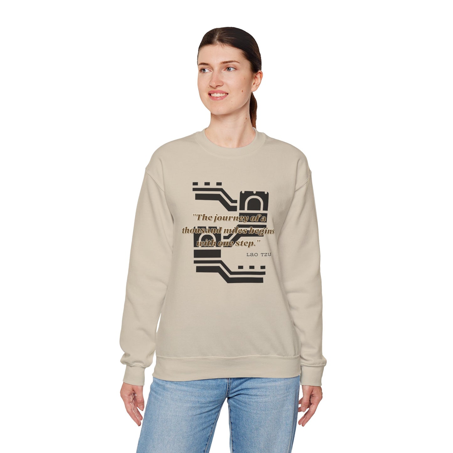 The Journey of a Thousand Miles Begins with One Step Unisex Sweatshirt Journey Sweatshirt Right Direction Sweatshirt Success Gift Sweatshirt