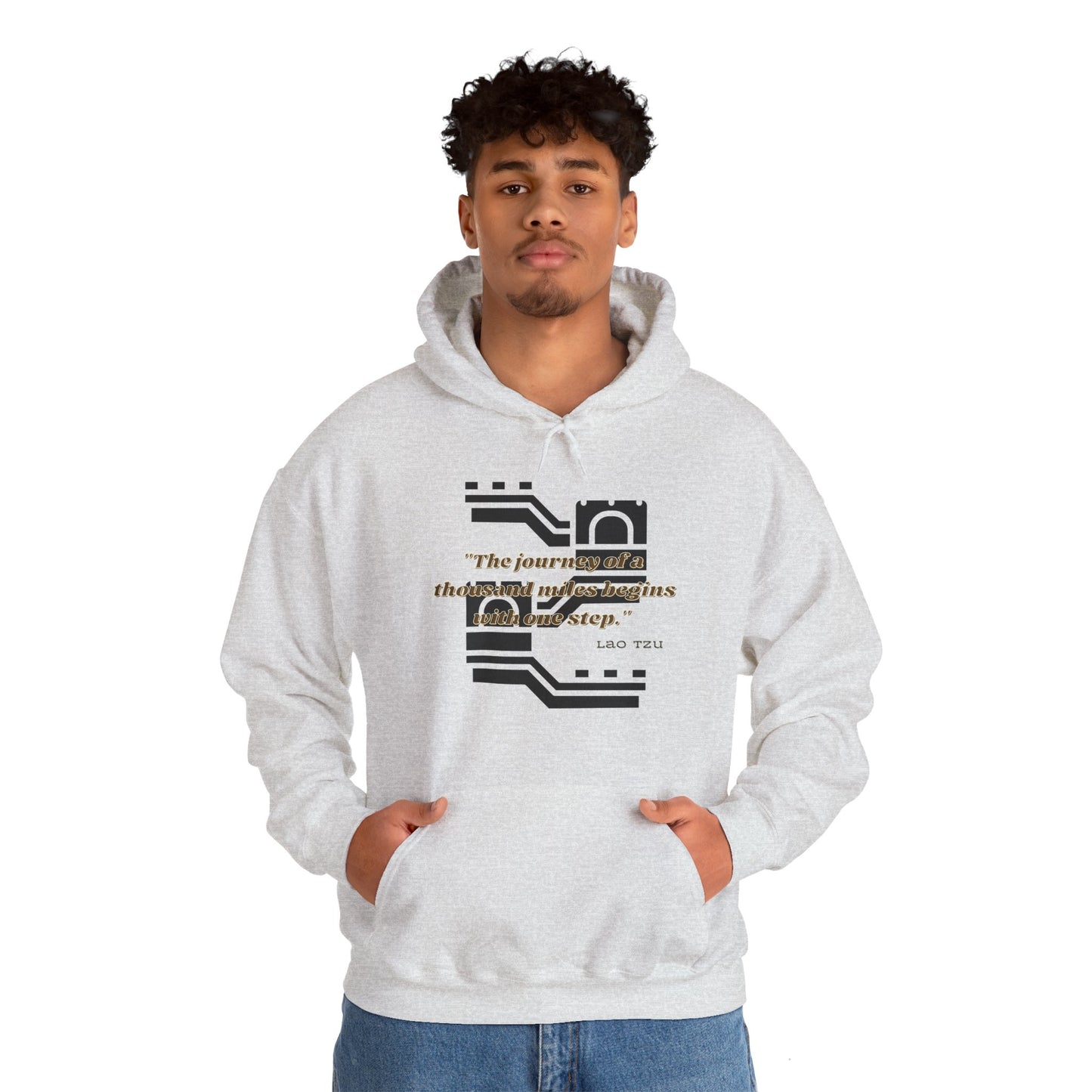 The Journey of a Thousand Miles Begins with One Step Unisex Hooded Sweatshirt Success Journey Hoodie Perfect Gift Hoodie Everyday Comfy