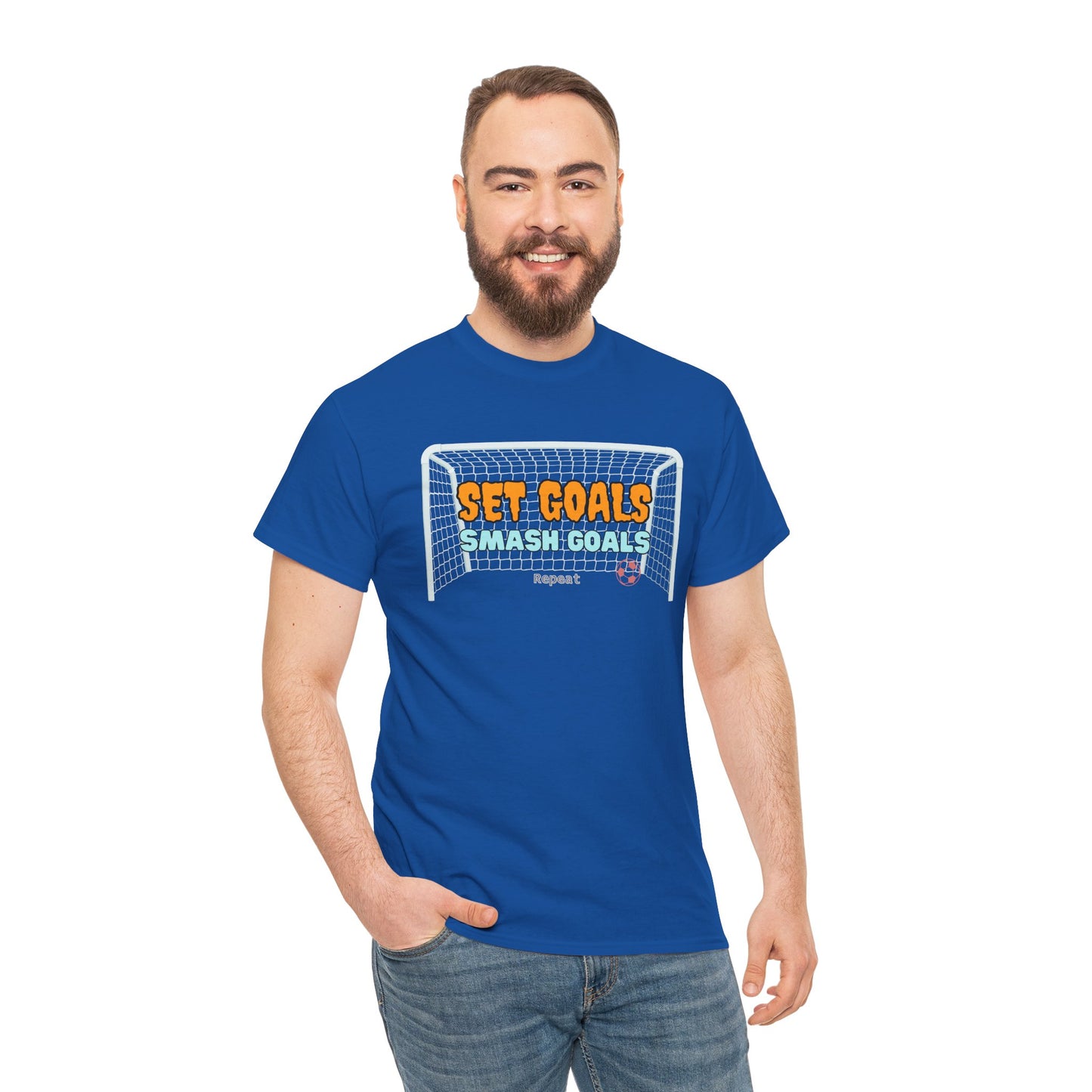 Set Goal, Smash Goal, Repeat Unisex Cotton Tee, Goal Shirt, Trendy Shirt, Positive Mindset Shirt, Perfect Gift Shirt, T-shirt With Quote