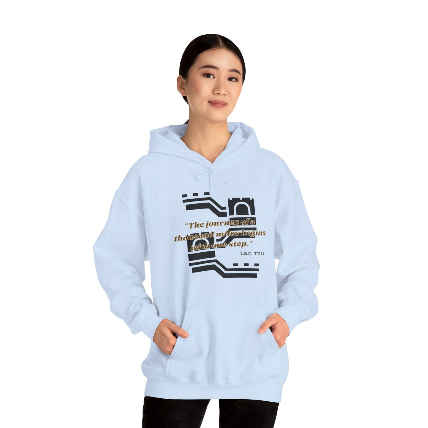 The Journey of a Thousand Miles Begins with One Step Unisex Hooded Sweatshirt Success Journey Hoodie Perfect Gift Hoodie Everyday Comfy