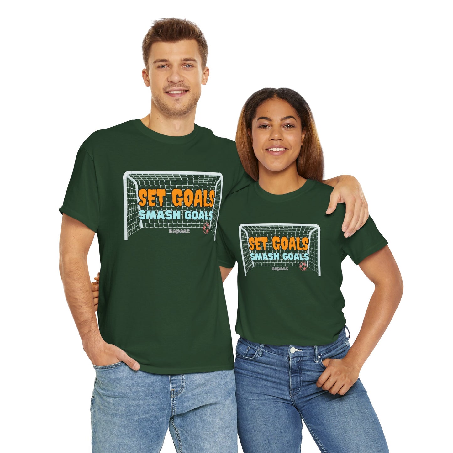 Set Goal, Smash Goal, Repeat Unisex Cotton Tee, Goal Shirt, Trendy Shirt, Positive Mindset Shirt, Perfect Gift Shirt, T-shirt With Quote