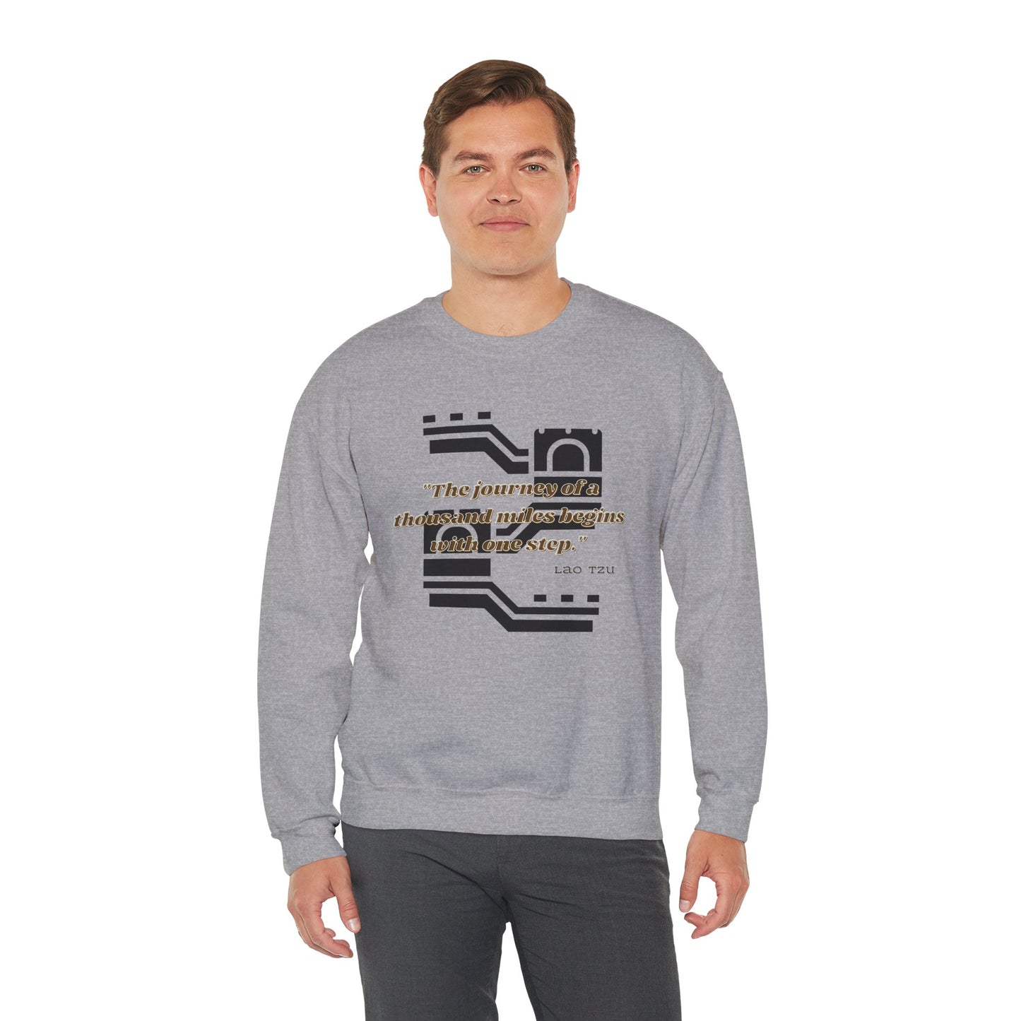 The Journey of a Thousand Miles Begins with One Step Unisex Sweatshirt Journey Sweatshirt Right Direction Sweatshirt Success Gift Sweatshirt