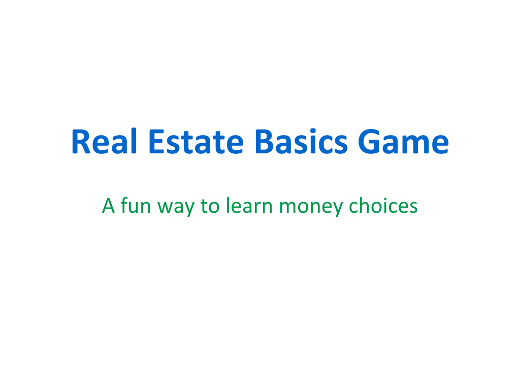 Real Estate Basics Card Deck Game
