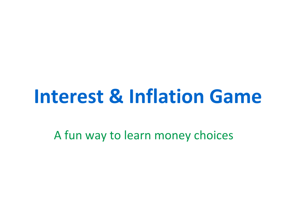Interest-Inflation Card Deck Game