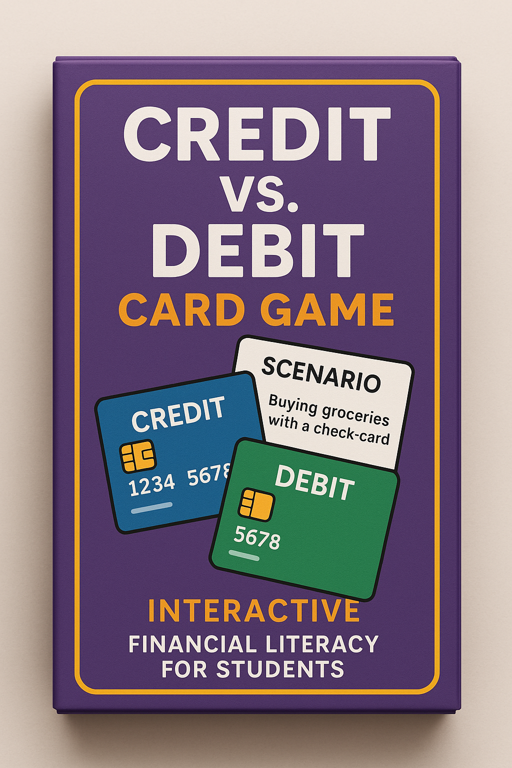Credit vs. Debit Game Card Deck