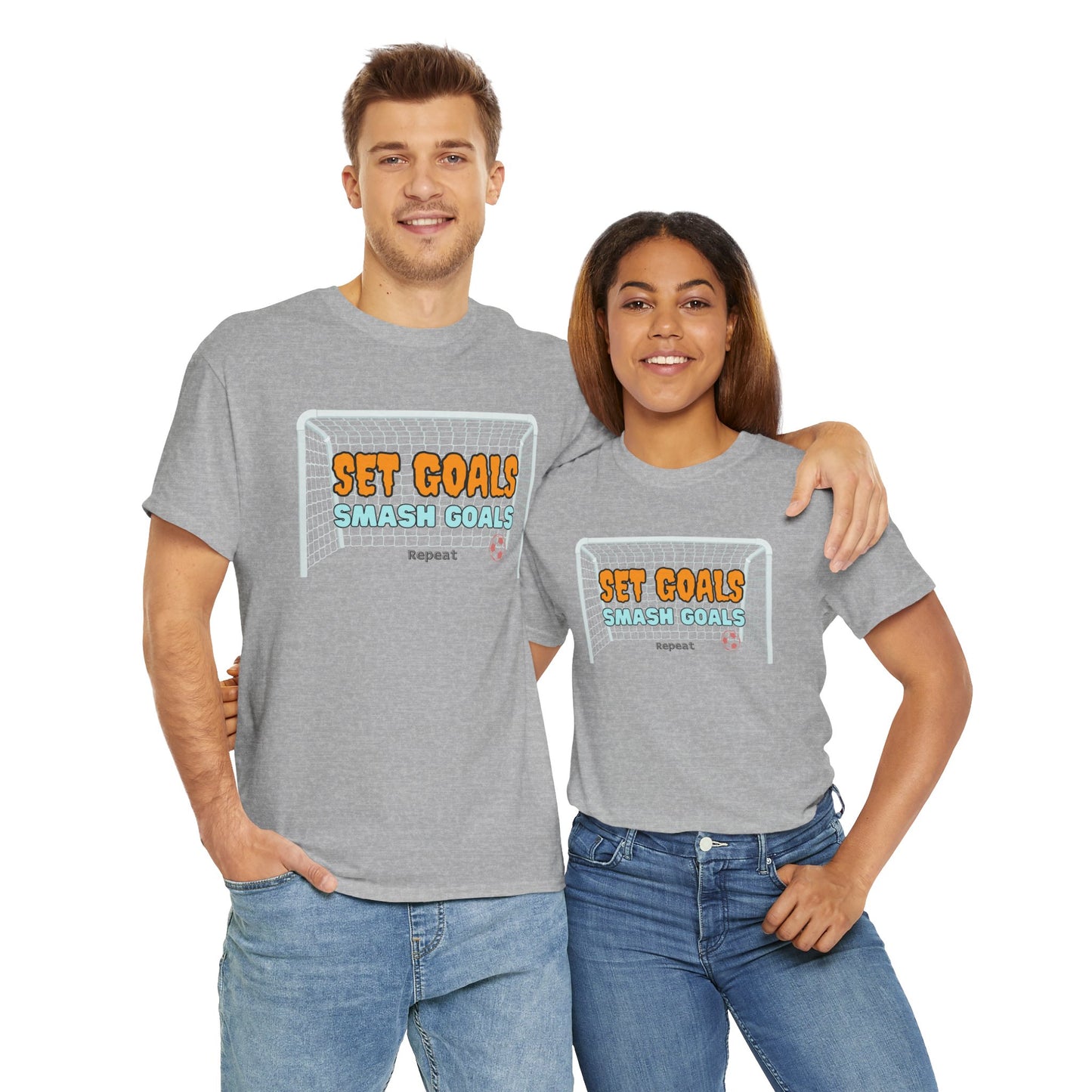 Set Goal, Smash Goal, Repeat Unisex Cotton Tee, Goal Shirt, Trendy Shirt, Positive Mindset Shirt, Perfect Gift Shirt, T-shirt With Quote