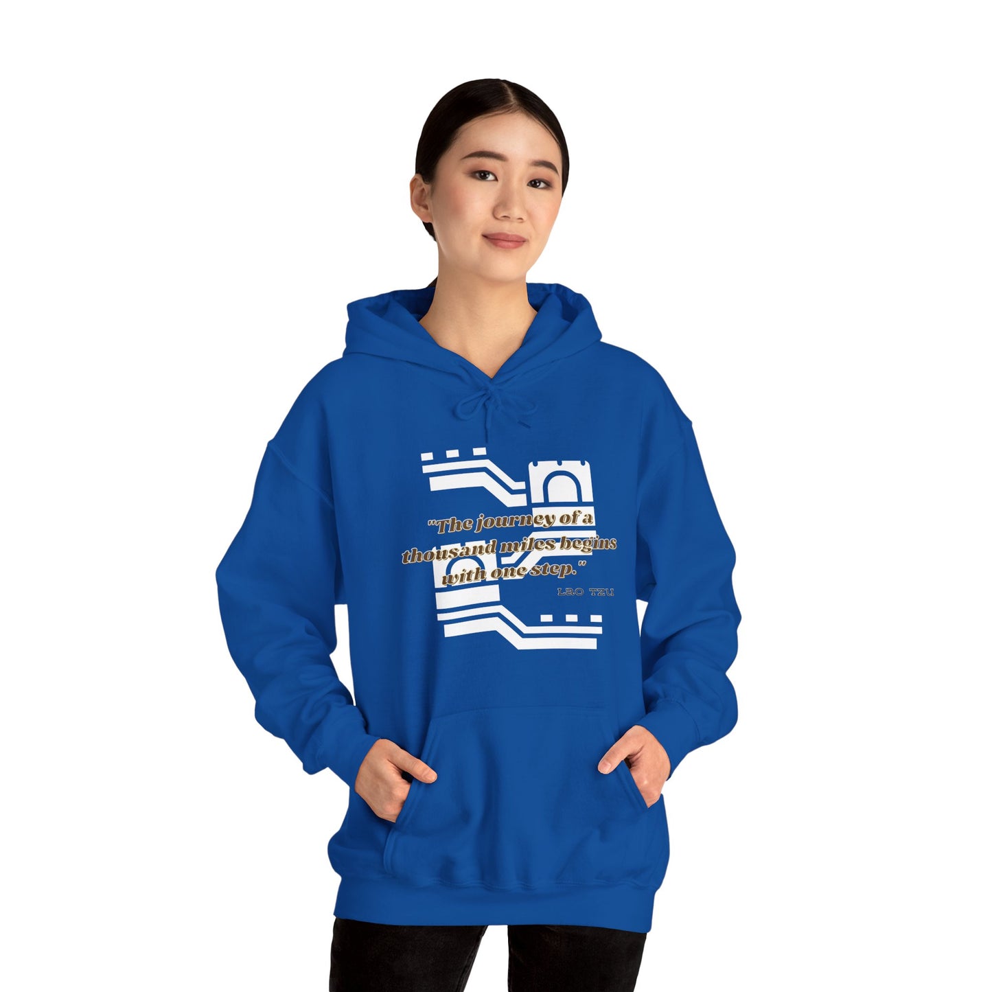 The Journey of a Thousand Miles Begins with One Step Unisex Hooded Sweatshirt Success Journey Hoodie Perfect Gift Hoodie Everyday Comfy